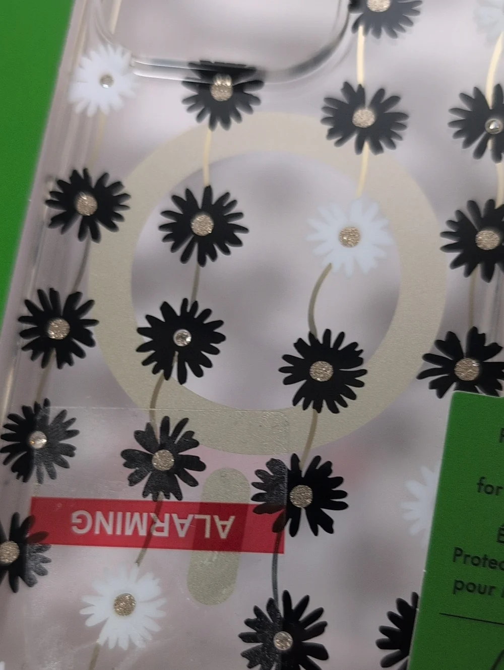Kate Spade iPhone 15 Pro Max Phone Case Clear with Black & White Daisies